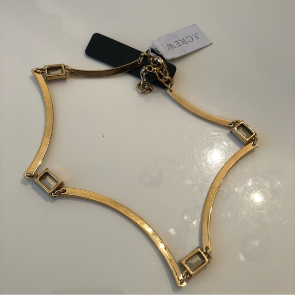 J. Crew Gold Tone with White/Translucent Resin Necklace - Picture 5 of 7